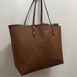 Coach Reversible Signature Brown Leather Tote Bag